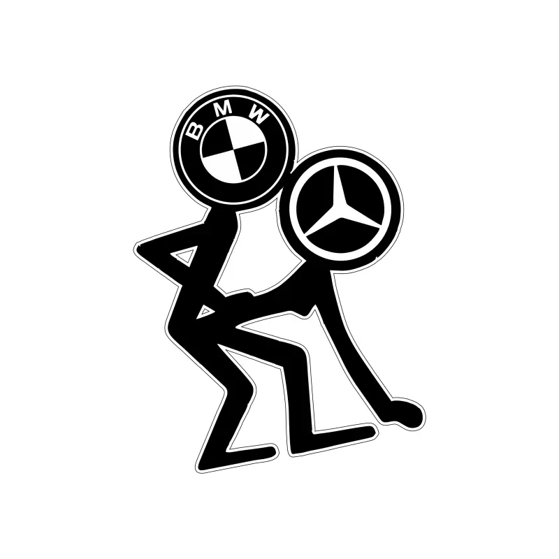Bmw vs mercedes, autocolant, dimensiune 115x80 mm, model 070